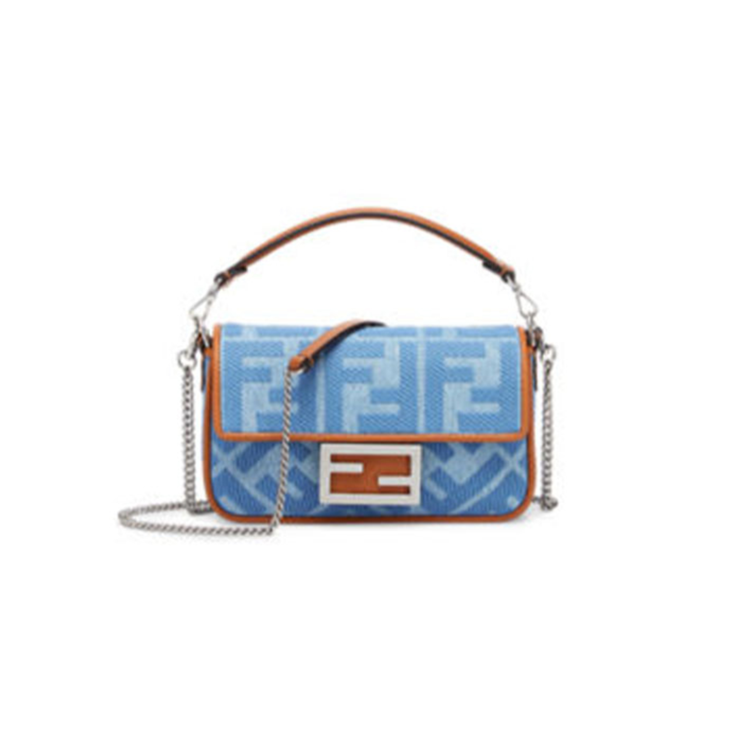 F**di baguette mini denim light blue bag 8bs017ap4nf1ln5 (19.5*11*5cm)